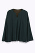 Oversized reversible top with long sleeves